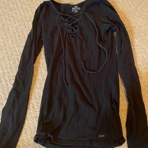 Hollister lace up long- sleeved top